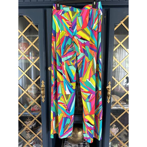 Trina Turk Viva La Vida Wide Leg Pants | Size Small | Multicolor Tropical Print - Picture 5 of 8